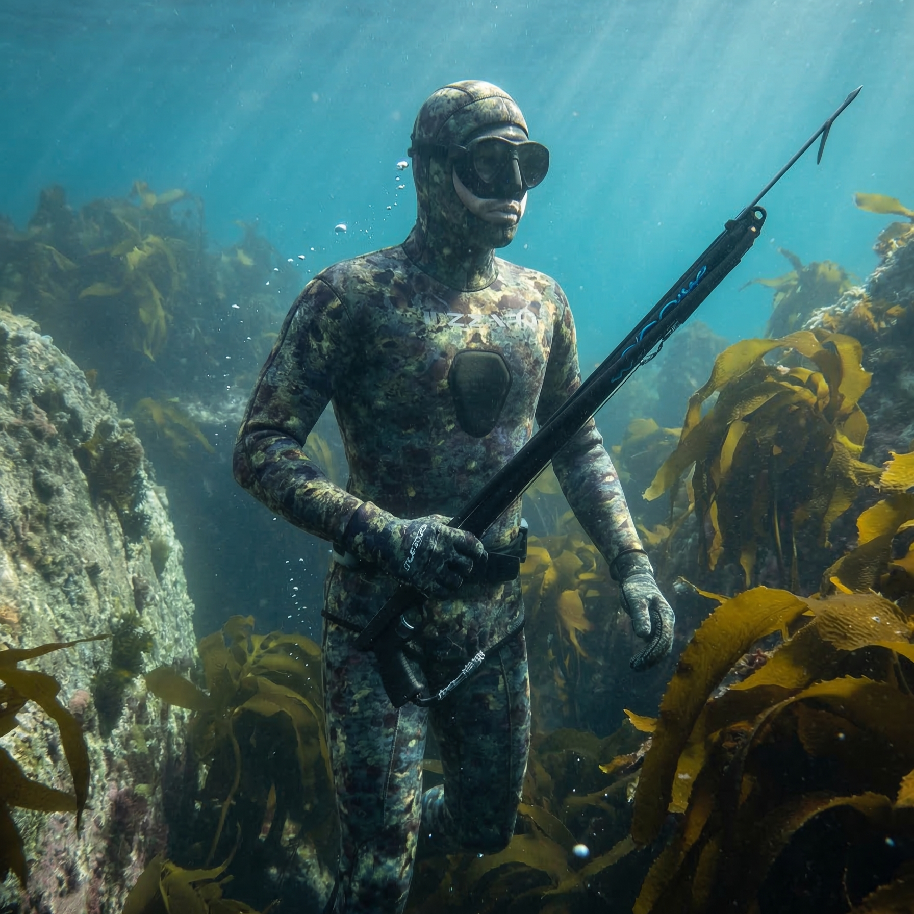 Camoflage Lizzard Spearfshing and Freediving Wetsuit in Cape Town