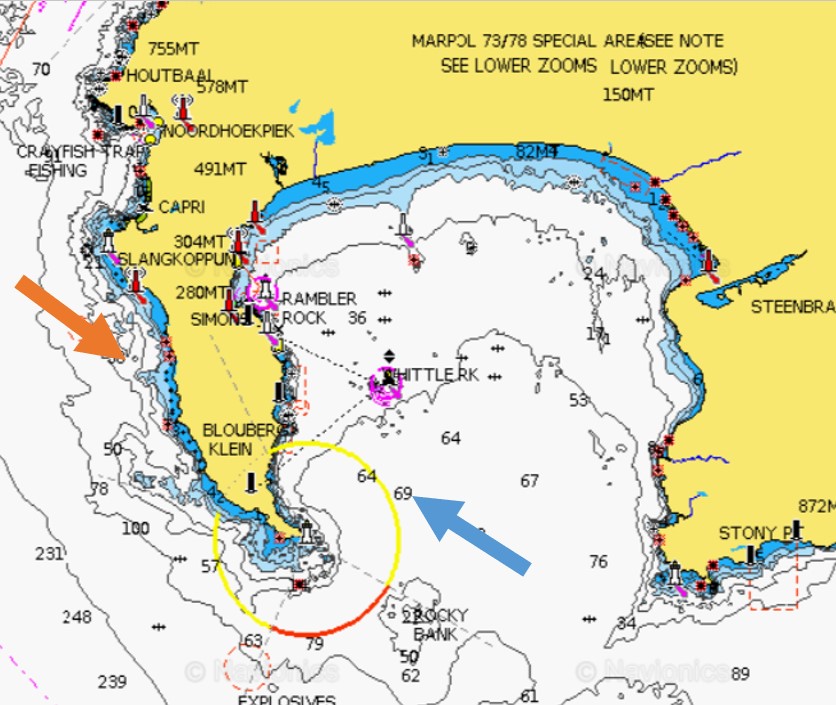 false bay and atlantic side directions
